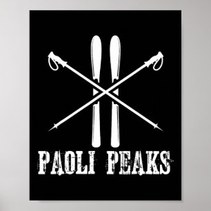 Paoli Peaks Indiana Ski Skier Skiing Rustic Alpine Poster