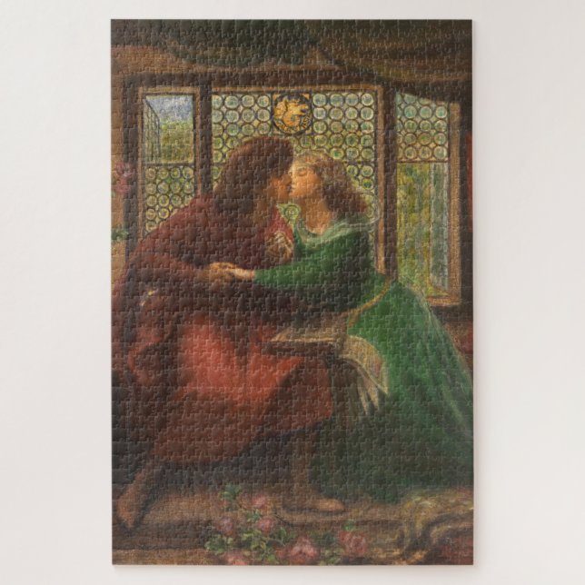 Paolo and Francesca da Rimini (by Rossetti) Jigsaw Puzzle (Vertical)