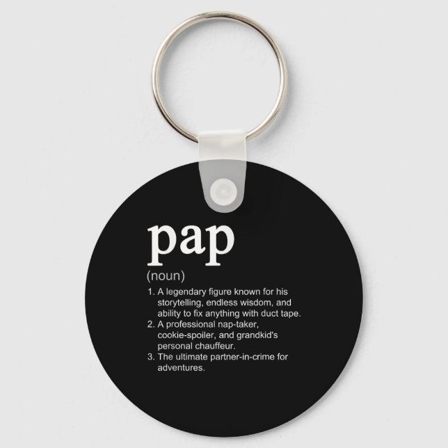 Pap Definition Funny Noun Cool  Key Ring (Front)