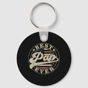 Pap Ever Aamerican Us Flag Funny Fathers Day Key Ring