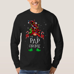 Pap Gnome Buffalo Plaid Matching Family Christmas T-Shirt