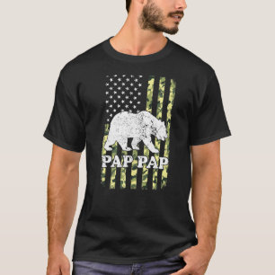 Pap Pap Bear Camping Hiking Camouflage Usa America T-Shirt