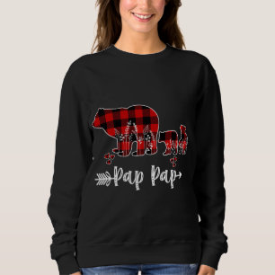 Pap Pap Bear Christmas Pajama Red Plaid Buffalo Fa Sweatshirt