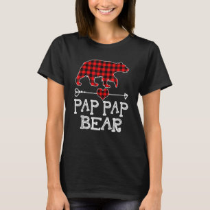 Pap Pap Bear Christmas Pajama Red Plaid Buffalo Fa T-Shirt