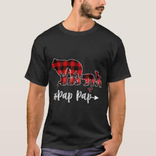 Pap Pap Bear Christmas Pajama Red Plaid Buffalo Fa T-Shirt