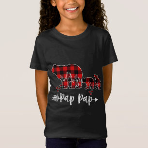 Pap Pap Bear Christmas Pajama Red Plaid Buffalo Fa T-Shirt