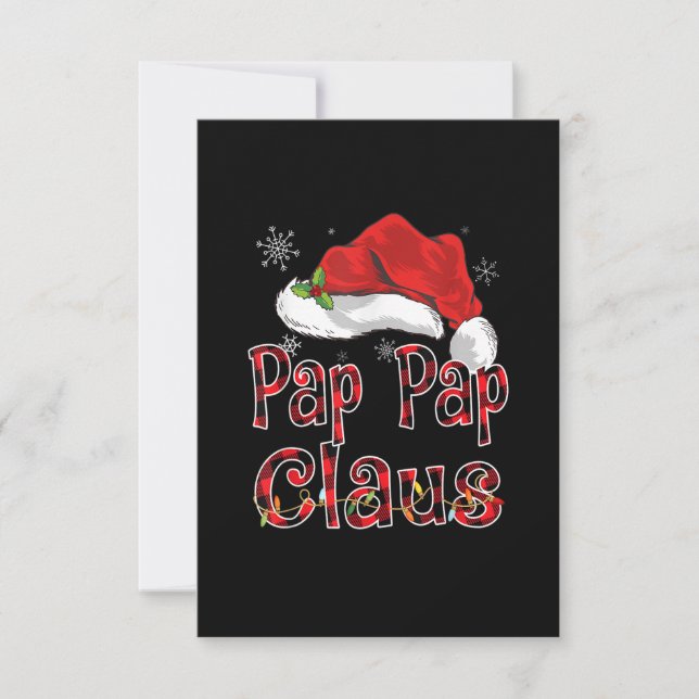 Pap Pap Claus Shirt Christmas Lights Pajama Family RSVP Card (Front)