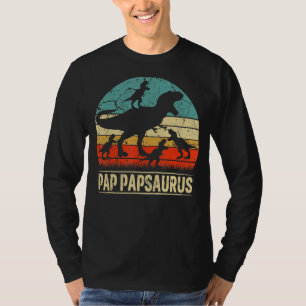 Pap Pap Dinosaur T Rex Pap Papsaurus 4 Kids Family T-Shirt