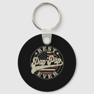 Pap-Pap Ever Aamerican Us Flag Funny Fathers Day Key Ring