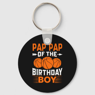 Pap pap of the birthday boy basketball t shirt  key ring