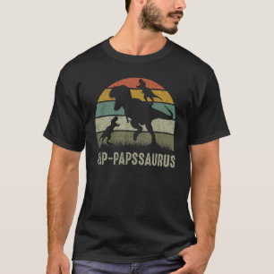 Pap Paps Dinosaur T Rex Pap Papssaurus 2 Kids Fami T-Shirt