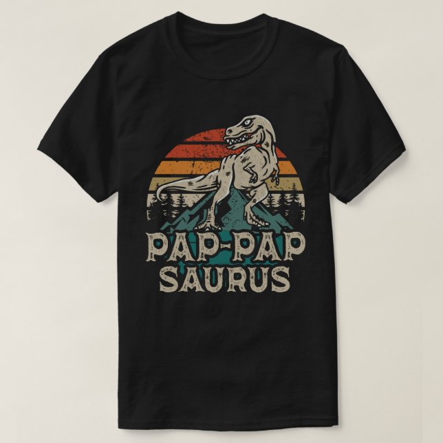 Pap-papSaurus Dinosaur Grandpa Saurus Father's Day T-Shirt (Design Front)