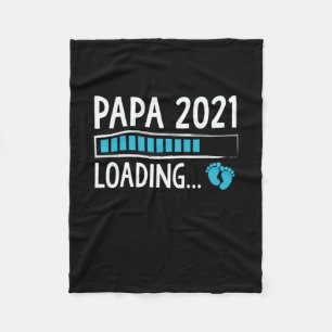 Papa 2021 Loading Pregnancy Announcement Fleece Blanket