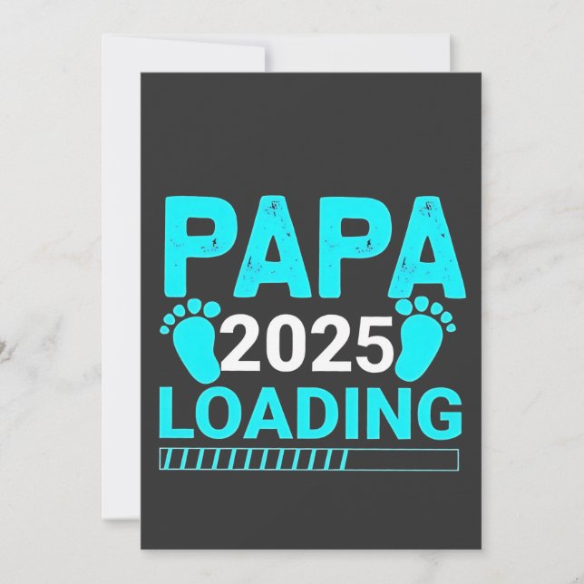 Papa 2025 Loading parenthood Dad To Be  Holiday Card (Front)