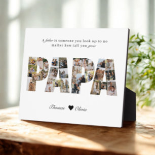 Papa 28 Photo Collage Keepsake for Dad or Grandpa Plaque