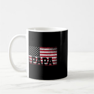 Papa American Flag Father's Day 4th Of July Gift G Coffee Mug