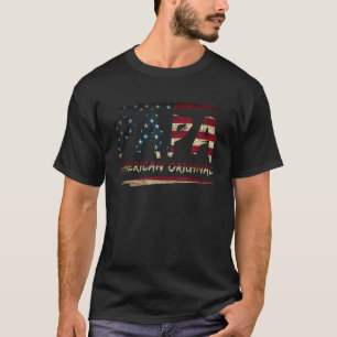 Papa American Original Distressed Flag July 4th Pa T-Shirt