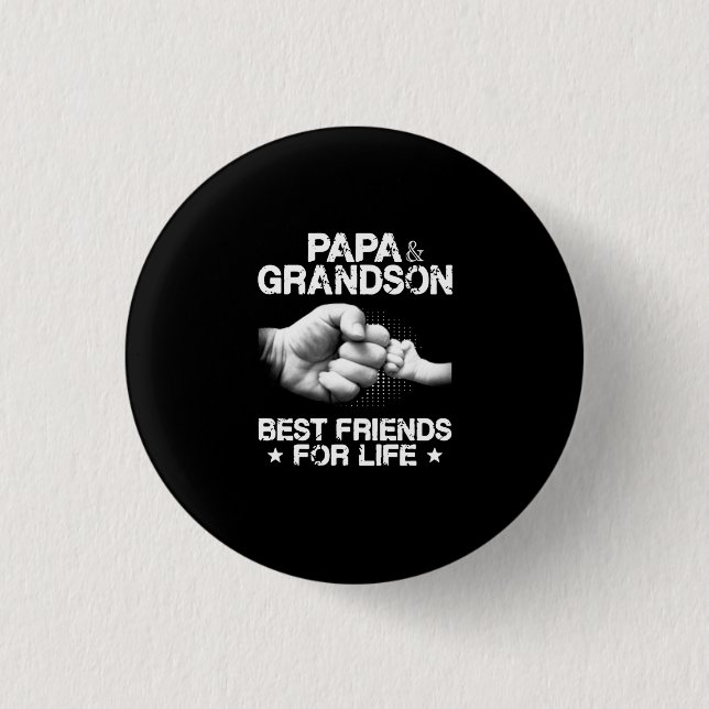 Papa and Grandson Best Friends For Life Gift shirt 3 Cm Round Badge (Front)