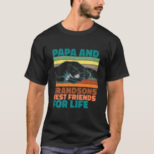 Papa And Grandsons Best Friends For Life Title Mea T-Shirt