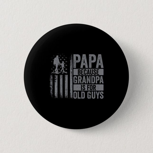 Papa Art For Grandpa Men From Grandkids Granddaugh 6 Cm Round Badge (Front)