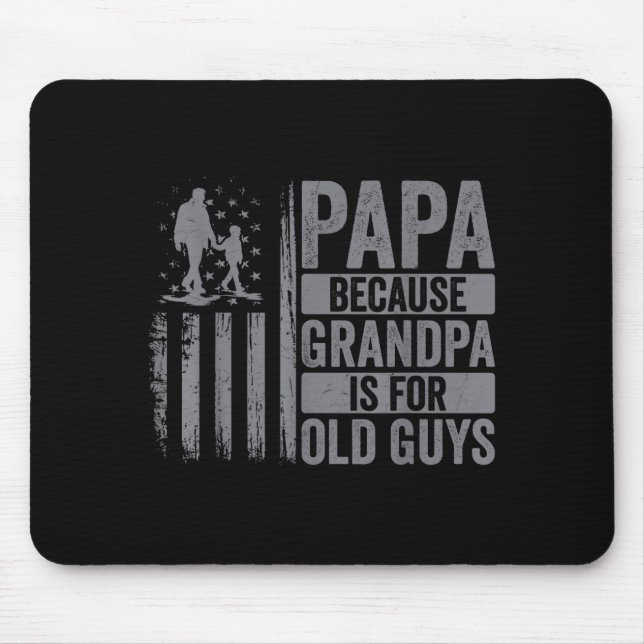 Papa Art For Grandpa Men From Grandkids Granddaugh Mouse Mat (Front)