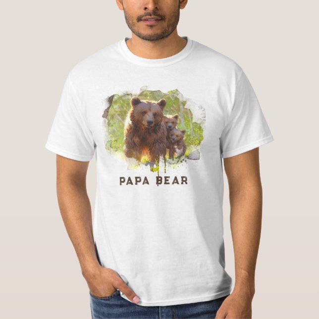 *~* PAPA BEAR 2 Cubs Art Father's Day Gift AP86 T-Shirt (Front)