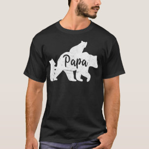 Papa Bear 2 Cubs , Papa Bear Twin, Papa 2 Kids T-Shirt