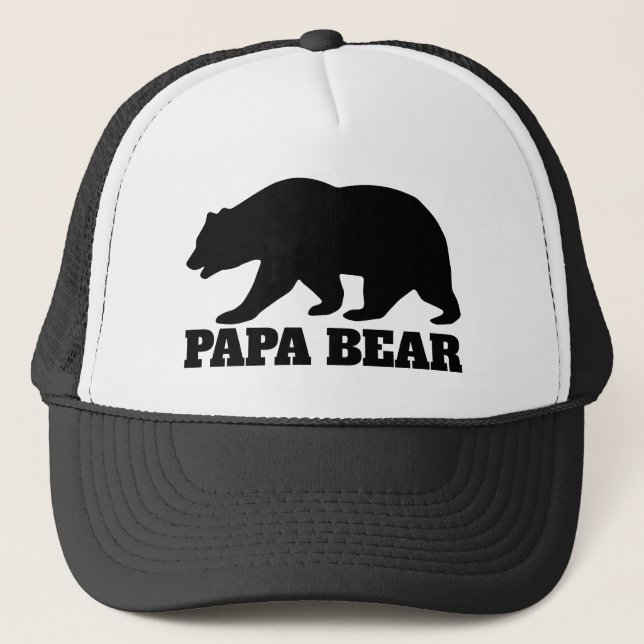 Papa bear animal silhouette trucker hat for men (Front)