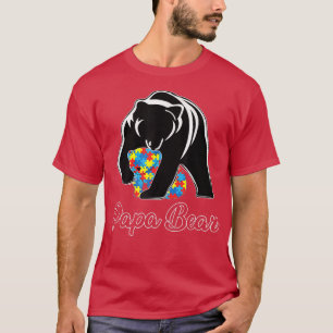Papa Bear Autism Awareness Autism Matching Family  T-Shirt