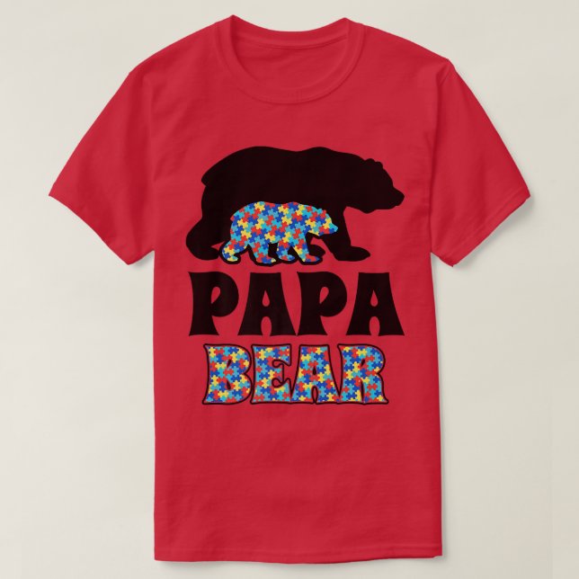 Papa Bear Autism Awareness Premium  T-Shirt (Design Front)