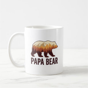 Papa Bear Bear Silhouette Vintage Forest T-Shirt_1 Coffee Mug