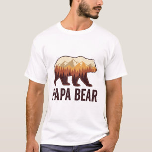 Papa Bear Bear Silhouette Vintage Forest T-Shirt_1 T-Shirt