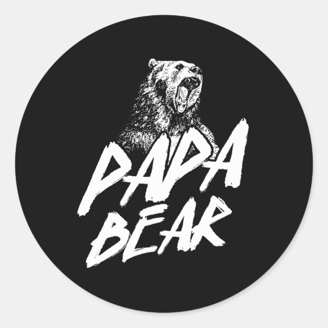 Papa Bear Best Dad Fathers Day Father Pop Gift Classic Round Sticker (Front)