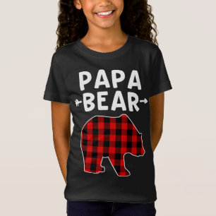 Papa Bear Black And Red Plaid Bear Grandpa Christm T-Shirt