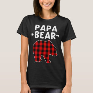 Papa Bear Black And Red Plaid Bear Grandpa Christm T-Shirt