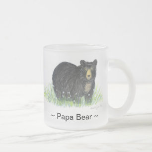 ~Papa Bear ~ Black Bear Lg. glass mug