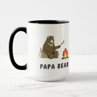 Papa Bear Campfire Art T-Shirt Design For Men Mug