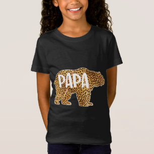 Papa Bear Cheetah Leopard Print Gift Dad Father Gi T-Shirt