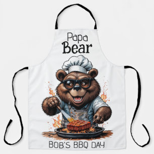Papa Bear Chef Barbecue Day Apron