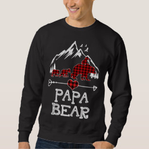 Papa Bear Christmas Pajama Red Plaid Buffalo Desig Sweatshirt