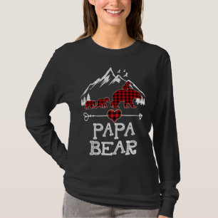 Papa Bear Christmas Pajama Red Plaid Buffalo Desig T-Shirt