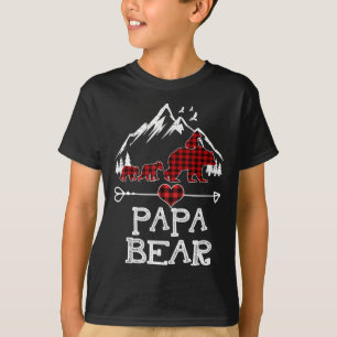Papa Bear Christmas Pajama Red Plaid Buffalo Desig T-Shirt