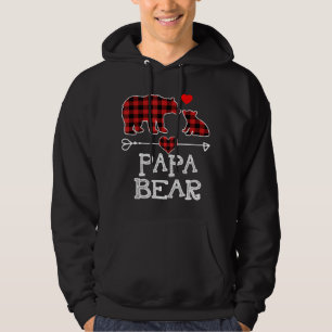 Papa Bear Christmas Pajama Red Plaid Buffalo Famil Hoodie