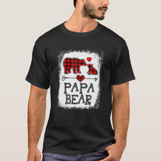Papa Bear Christmas Pajama Red Plaid Buffalo Famil T-Shirt