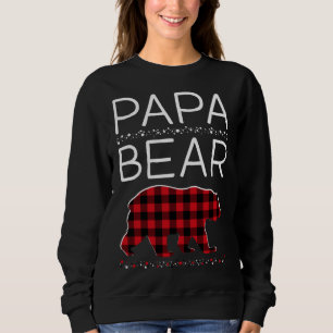 Papa Bear Christmas Pyjamas Matching Family Plaid Sweatshirt