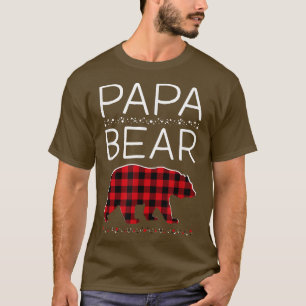 Papa Bear Christmas Pyjamas Matching Family Plaid T-Shirt