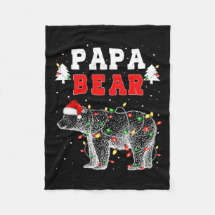 Papa Bear Christmas Santa Family Matching Pyjamas  Fleece Blanket