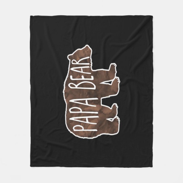 Papa Bear Classic Fleece Blanket (Front)