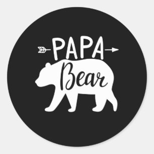Papa Bear Classic Round Sticker