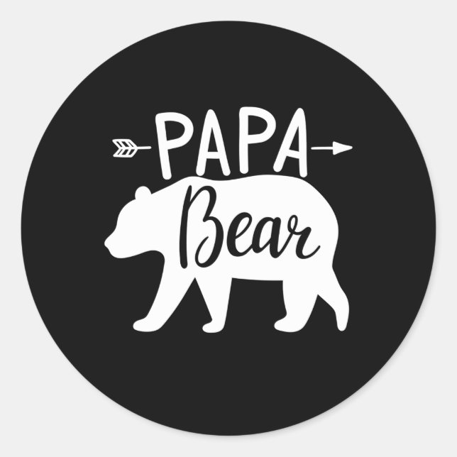 Papa Bear Classic Round Sticker (Front)